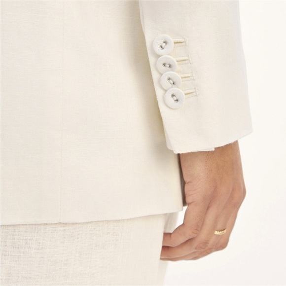 Everlane The Oversized Linen Cotton Blazer Womens 16 Bone Cream - Picture 14 of 15